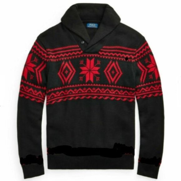 POLO RALPH LAUREN Shawl Collar Snowflake Sweater